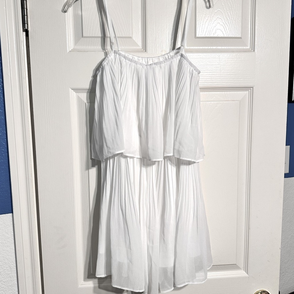 White romper with sheer overlay by EXLUR